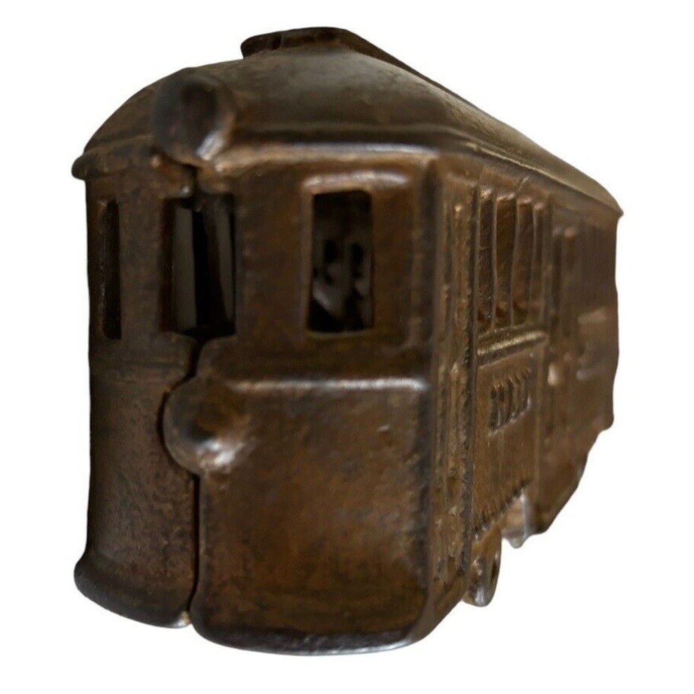 A. C. Williams Main Street trolley car cast iron bank Rare Without Passengers - Picture 3 of 7